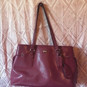 Coach Peyton saffiano  leather drawstring carryall